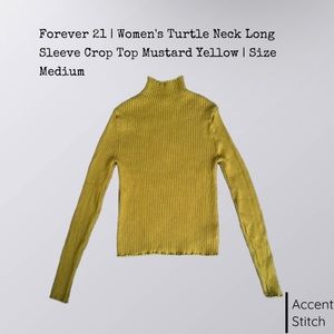 Forever 21 | Women’s Fall Winter Turtleneck Crop Top Long Sleeve Mustard…
